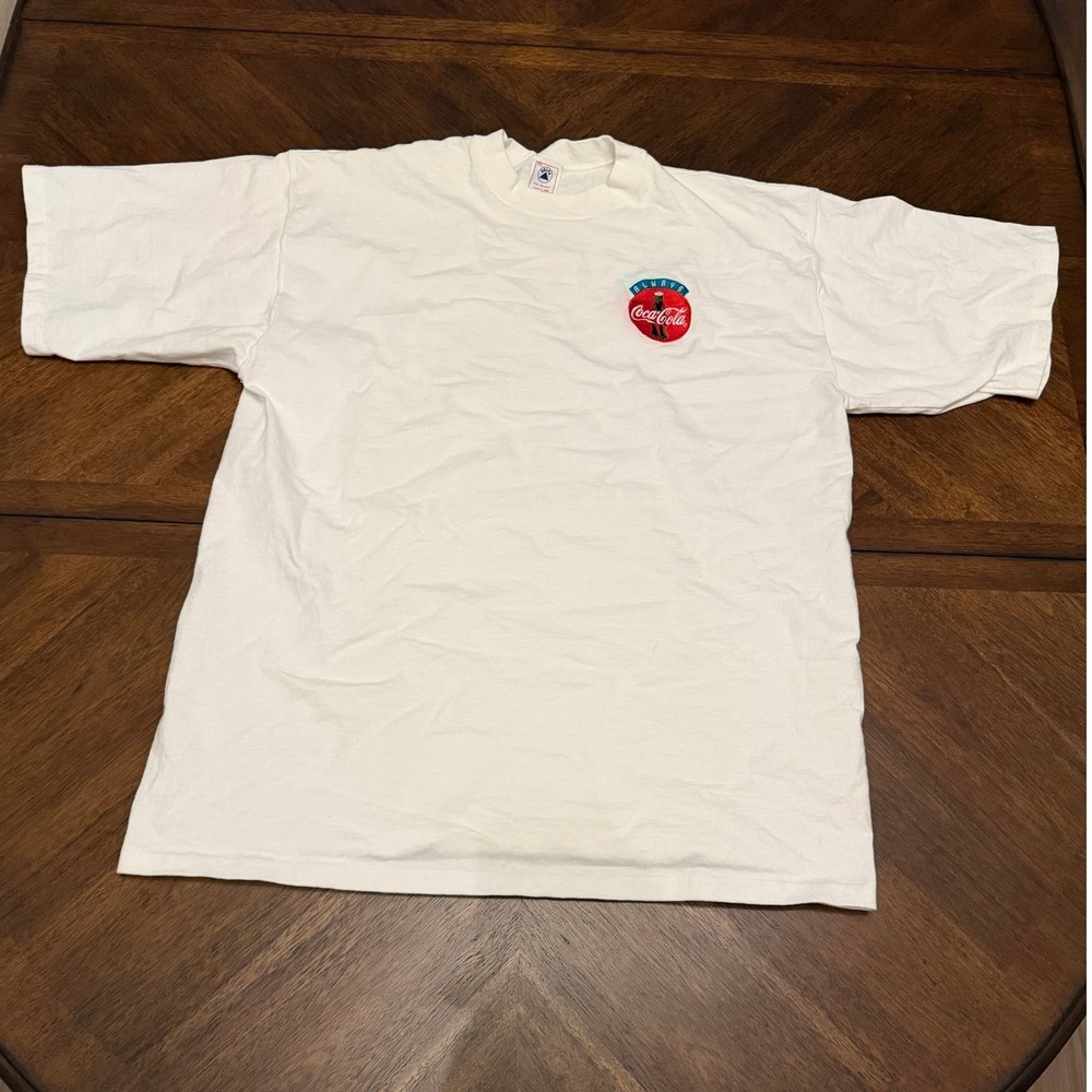 Vintage Coca-Cola T Shirt XL White Always Coca-Cola Embroidered Delta Pro Weight